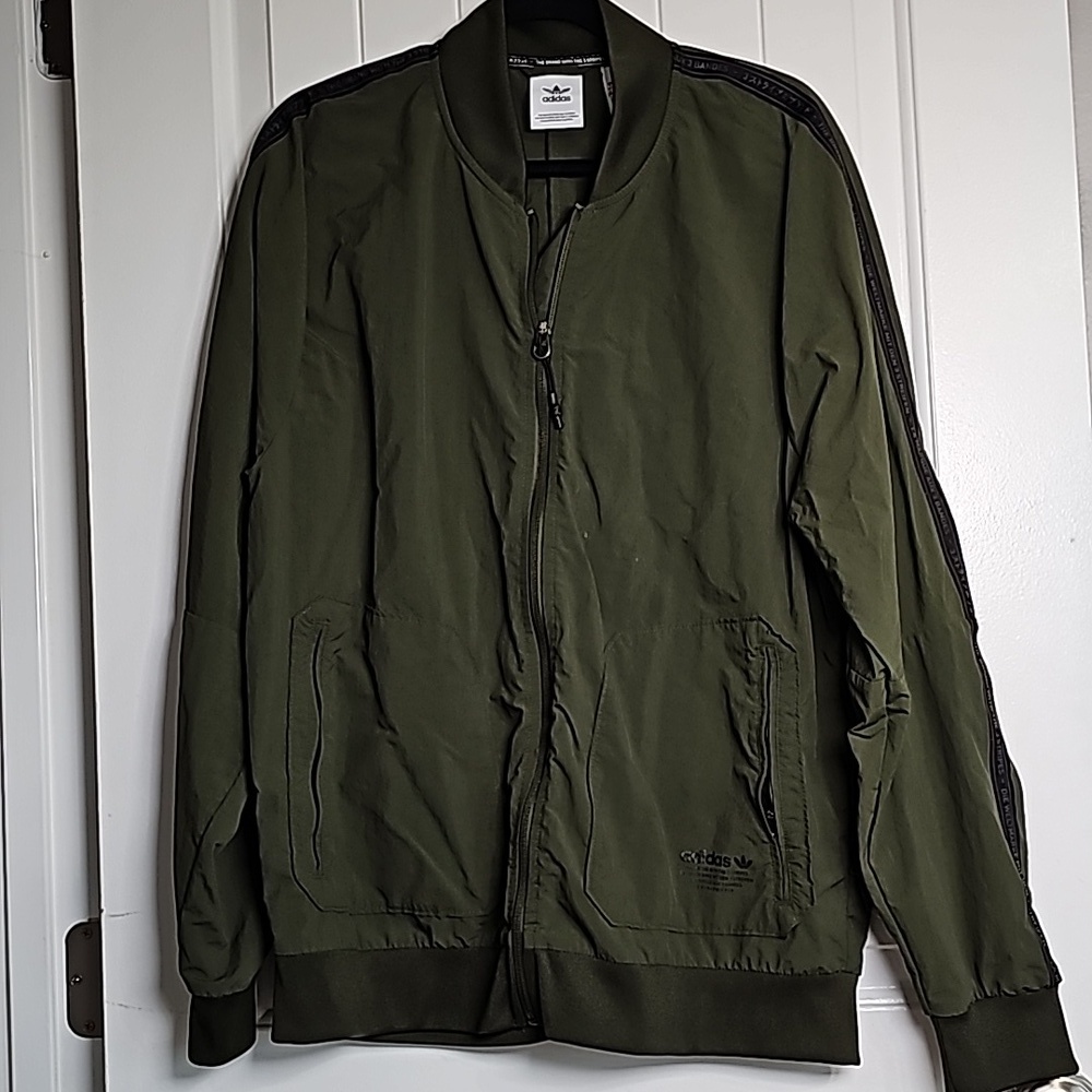 Adidas L Forest green bomber jacket